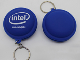 Silicon earphone bobbin winder keychain