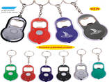 Plastic LED keychain with bottle opener