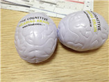pu brain shape stress ball with logo print