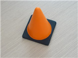 Orange triangle industrial roadblock with base anti-stress reliever for promotion giveaway