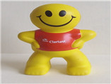 customized lovely PU carton smile boy stand akimbo stress reliever