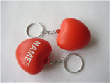 custom heart PU stress ball keychains