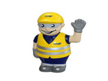 custom worker with hat and reflective vest stress ball