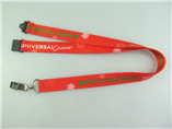 satin lanyard with metal clip for promotional