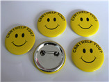 Custom pin badge with smile face