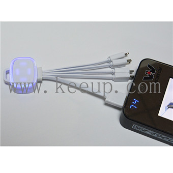 Advertising LED flashing multi charging cable iphon