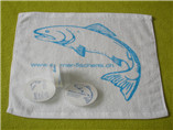 Normally 30x30cm white 100% cotton towel with your 