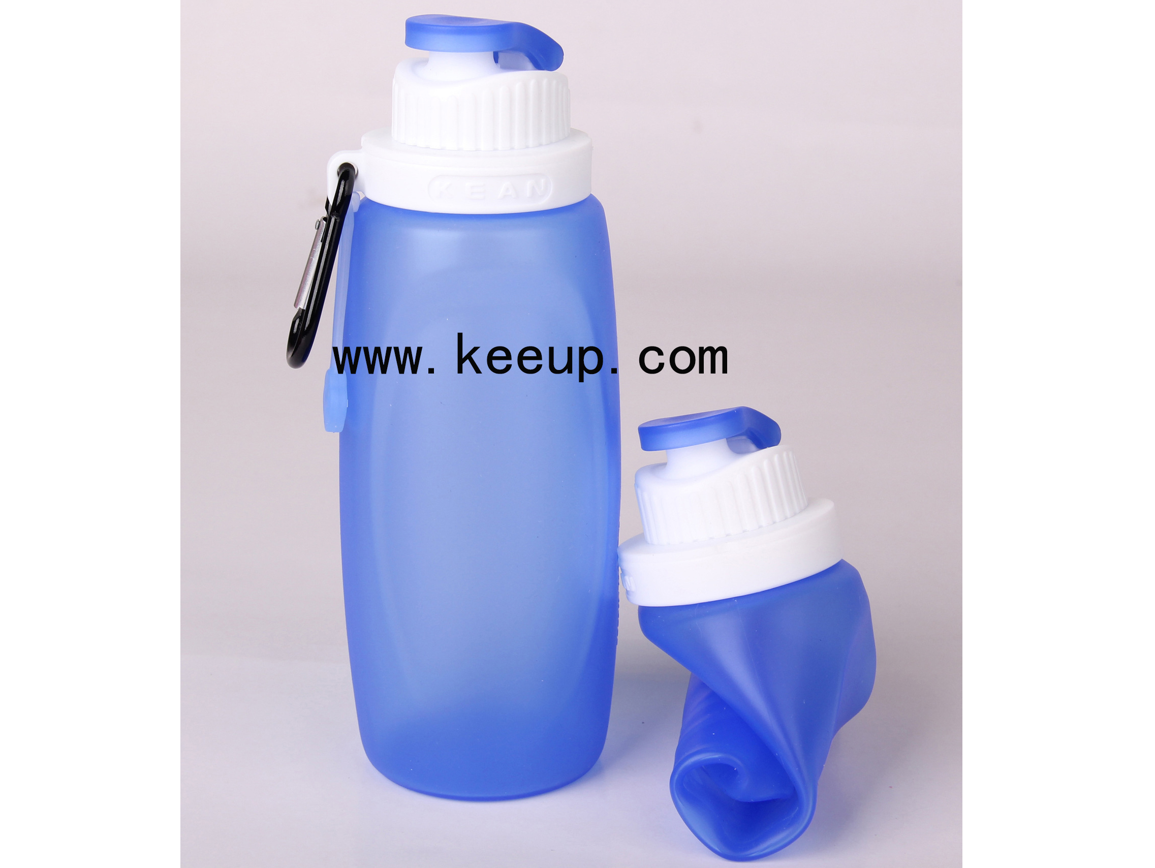 China wholesale Sport folding  kettle，Roll Up sport Bottle with carabiner