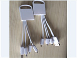 Logo branding 4 in 1 chargin cable with double USB