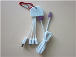Promotional 4 in 1 charging cable with carabiner