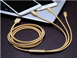 Custom Long Gold color braided charging cable