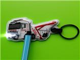 Promotional Truck shaped keychain with led torch for giveaways