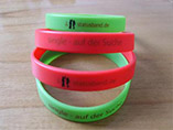 Pantone matched  sports wristbands with custom logo
