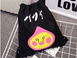 Cute customized canva drawstring bag with logo