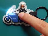 Motocycle shaped PVC LED keyring