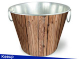 8QT Bucket With Wood Grain Coating