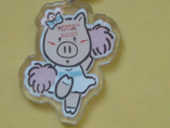 Cartoon Pig Shaped Acrylic Keychain