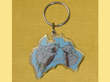 Map Shaped Acrylic Keychain