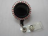 Rhinestone Badge Reel Retractable ID Badge Holder