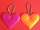 Heart Shaped Reflective Key Ring