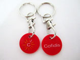 Promotional Plastic Trolley Coin Keychain