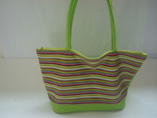 Stripe Canvas Beach Tote Bag