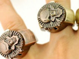 Bronze Skull Head Ring Watch