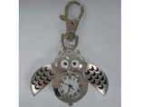 Silver Flip Open Owl Keychain Watch