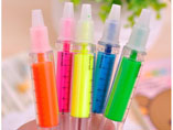 Plastic Syringe Highlighter Pen With Cap