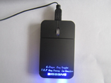Ultra flat LED mouse with light logo