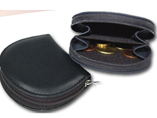 Leather Coin Pouch Key Ring Zipper pocket outer