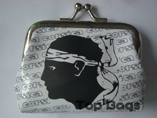 Souvenir metal clip printed PVC coin purse