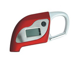 Auto tire air gauge with Carabiner