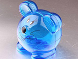 Mouse Blue Clear Plastic Coin Bank