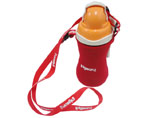 Water bottle cooler with shoulder strap