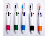 Multi color ballpoint pen with carabiner