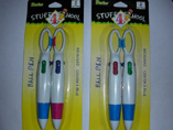 Two color ballpen with carabiner