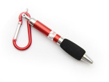 Alloy aluminum carabiner pen with soft grip