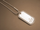 High quality metal dog tag with diamond