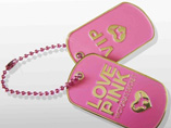 Pink Gold Embossed Dog Tag with Lovely Logo