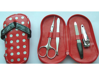 PU Slipper Shape Portable Manicure Set For Promotion