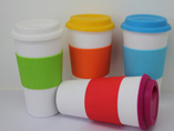 Eco-friednly Ceramic Coffee Mug With Silicone Lid