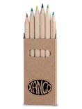 6pcs Natural Wood Half Length Color Pencil