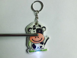 Cow Shape PVC LED Keychain For Promotion