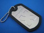 Aluminum Dog Tag With Rubber Edge And Keychain