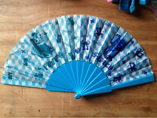 Solid Plastic Fabric Folding Fan For Promotional Gifts