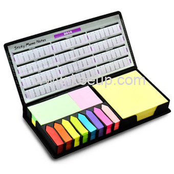 PU Leather Case Sticky Note pads with Calendar