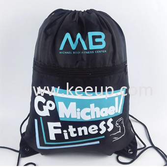 High Quality Polyester 210D Drawstring Bag With Zipper