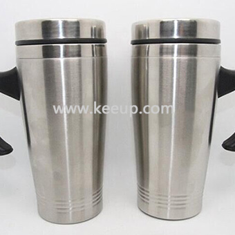Double stainless steel mug with laser logo for gifts
