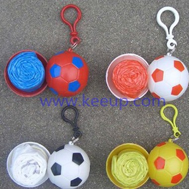 Custom Disposable Poncho Ball with Key Ring
